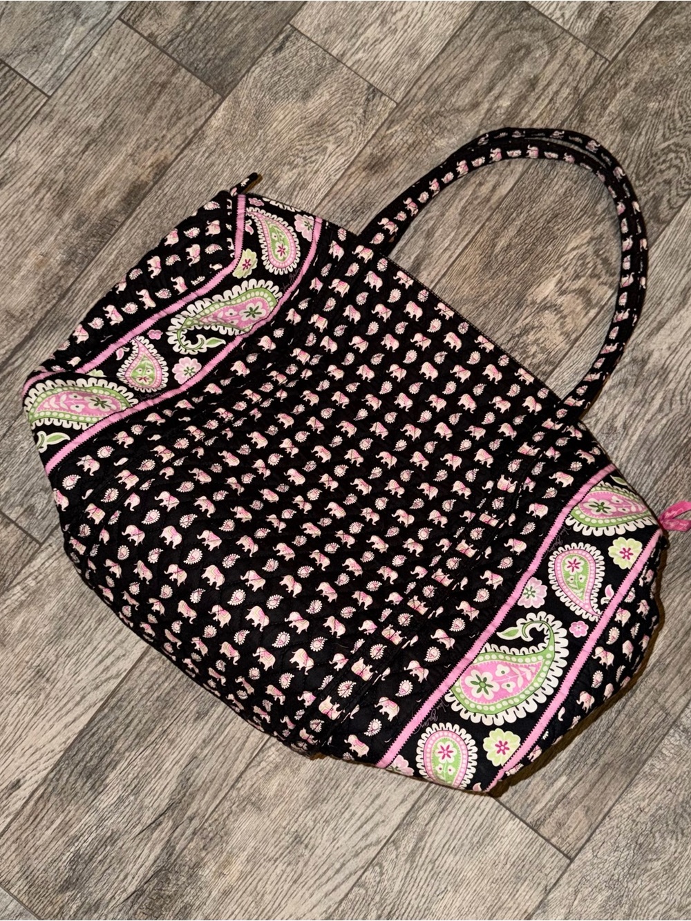 Vera Bradley Pink Elephants Large Travel Duffel Bag